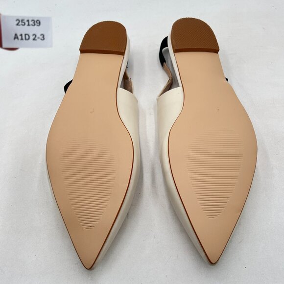 Beige Women's Comfortable Citify Slingback Sandals Flats Pointed Toe Dress Shoe - Picture 6 of 7